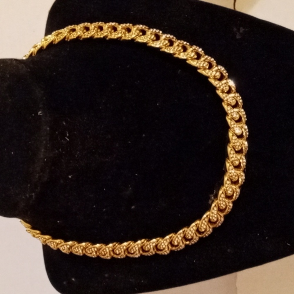 16" goldtone and rhinestone sparkle link necklace